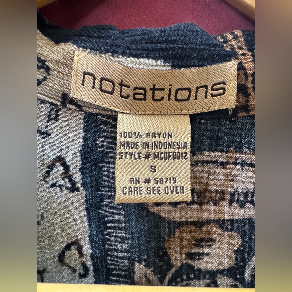 Notations Printed Button-Up - Size Small - Picture 3 of 3
